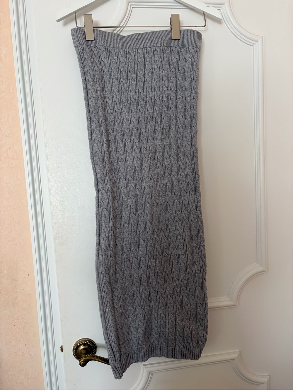 ZOYA Women’s Gray Cable Knit Maxi Skirt Size XS Ribbed Sweater Skirt